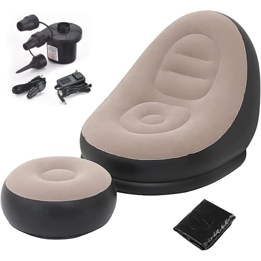 Cloud Lounger inflatable sofa fully inflated in living room - cloud-soft comfort for chilling