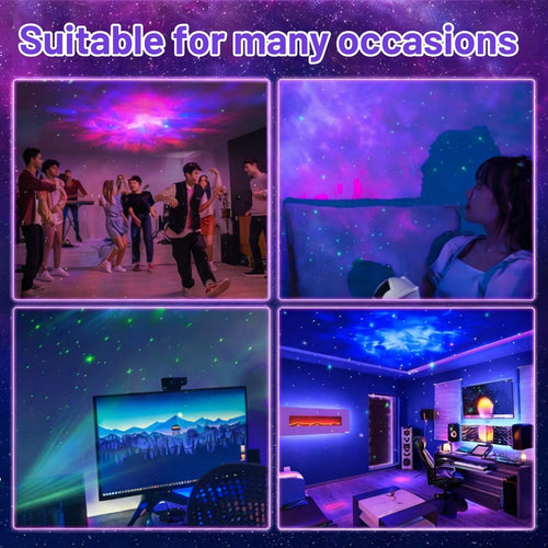 UnboXd Astronaut Galaxy Projector White - Star and Nebula Night Light projecting on bedroom ceiling